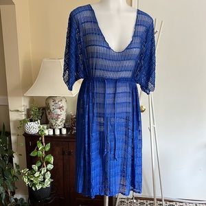 💙Costyleen Beautiful Royale Blue Cover Up with Adjustable Waist Women- XL